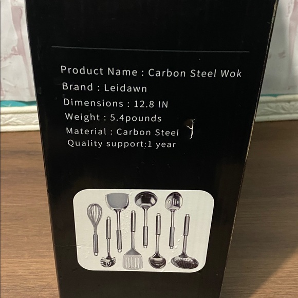 12.8” NIOB Carbon Steel Wok Pan W/Lid & Cooking...